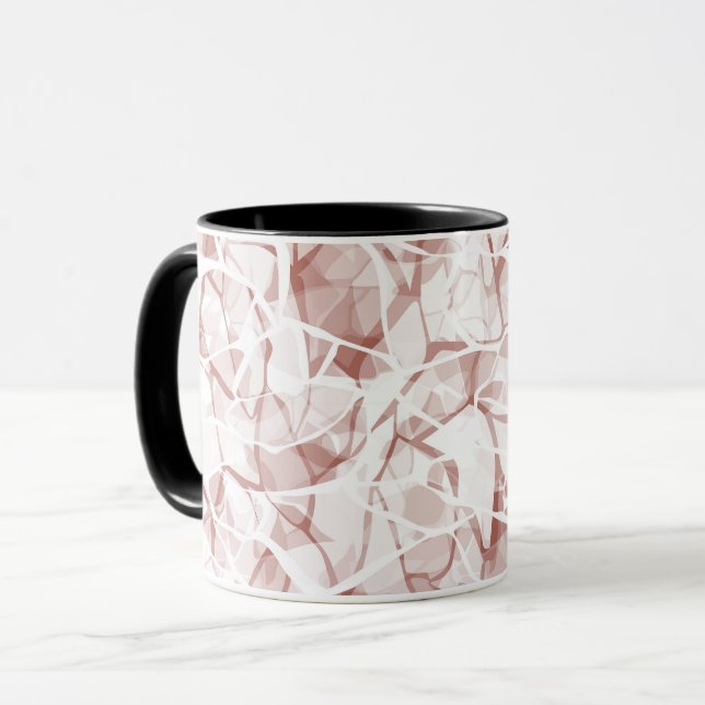 Mug white beige abstract fashionable modern pattern    (Devant gauche)