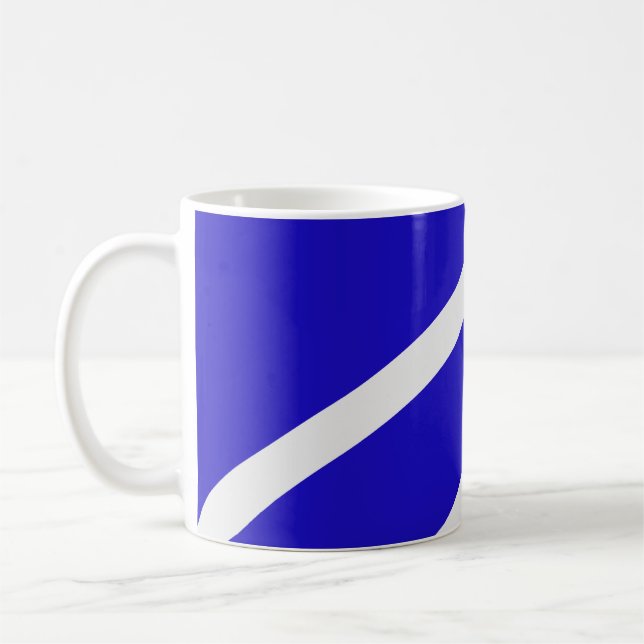 Mug – White Lines on Blue (Gauche)