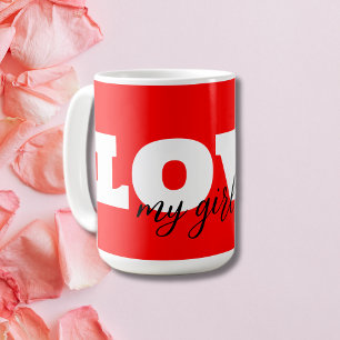Mug White LOVE Neon Red Valentine