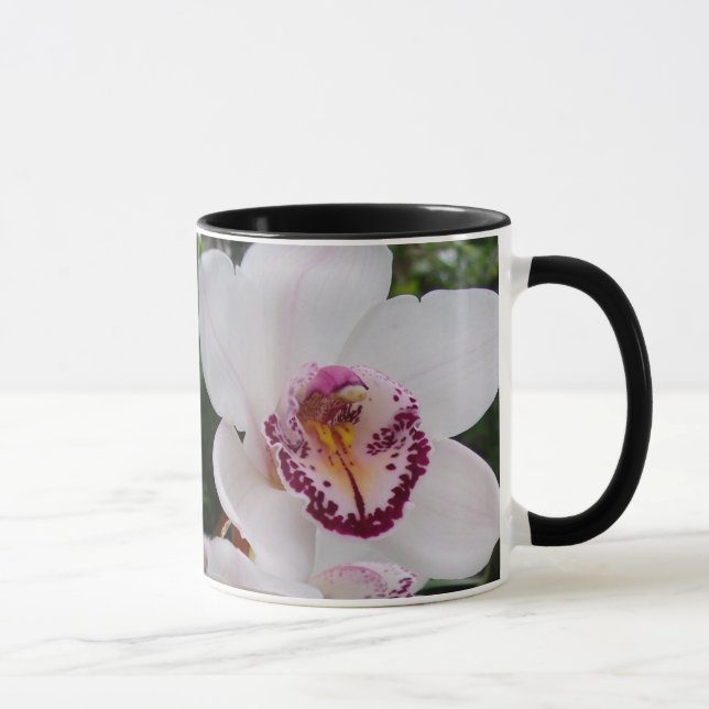 Mug White Orchids Beautiful Tropical Flowers (Droite)