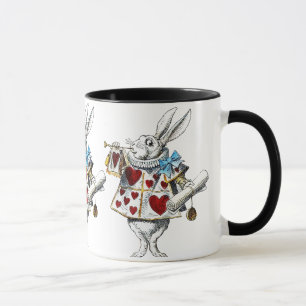 Mug White Rabbit Alice Wonderland Hearts Fourre-tout