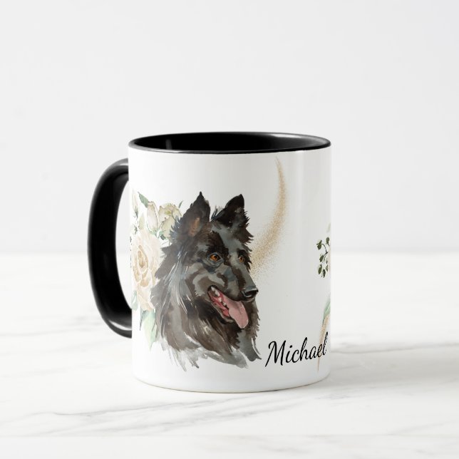 Mug White Rose Bouquet Belgian Tervuren (Devant gauche)