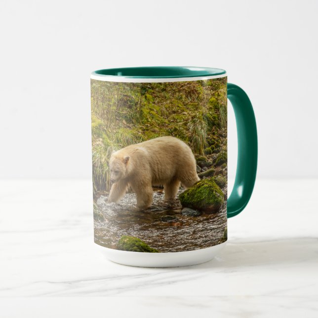 Mug White Spirit Bear Chasse pour poisson sur Riordan  (Devant droit)