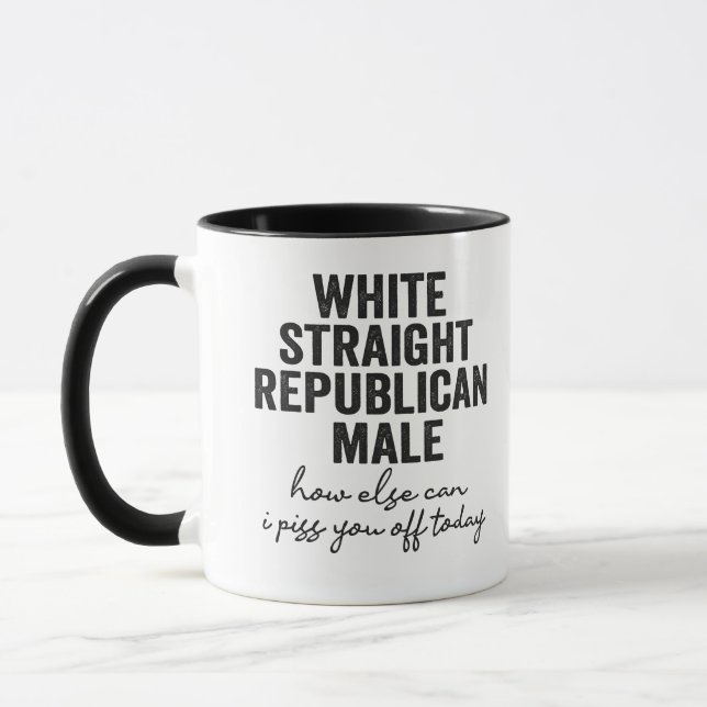 Mug White Stright Républicain Homme Drôle République (Gauche)