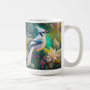 Mug White Tufé Turquoise Wing Jay Imaginaire Bird