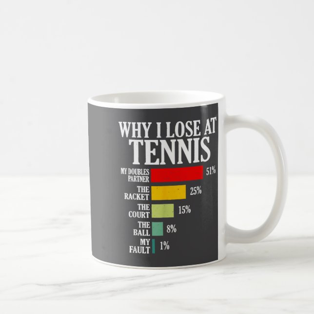 Mug Why I Lose At Tennis Funny Tennis Player Quote  (Droite)