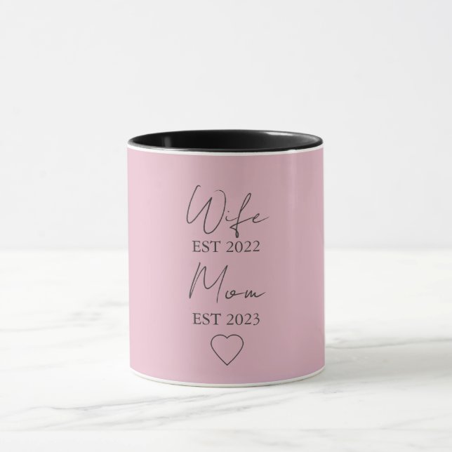 Mug Wife & Mom Est. – Minimalist Valentine Gift (Centre)