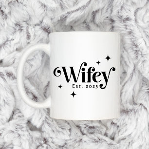 Mug Wifey Est année n'importe quelle couleur élégante