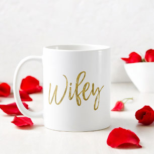 Mug Wifey Gold Foil Coupe du café d'anniversaire