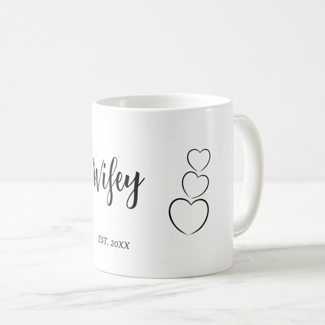 Mug "Wifey". Minimaliste (Devant droit)