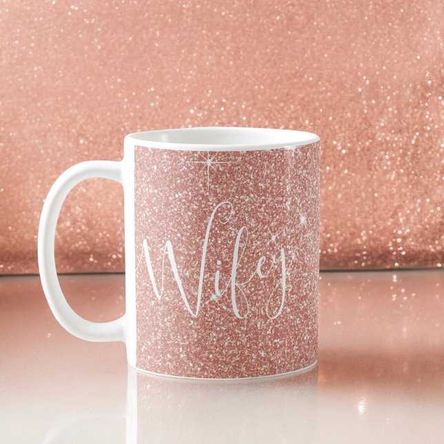 Mug Wifey Parties scintillant rose Lune de miel Coupe (Créateur téléchargé)