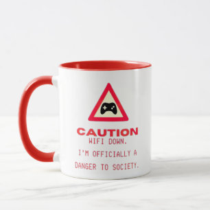 Mug "WiFi Down. Officiellement un danger pour la socié