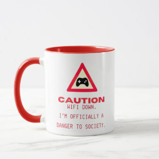 Mug "WiFi Down. Officiellement un danger pour la socié