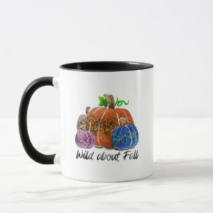 Mug Wild About Fall Empreintes de léopard Citrouilles
