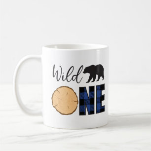 Mug Wild One Black Bear Blue Plaid 1er Birthday Toddle