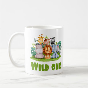 Mug Wild One Zoo Anniversaire Safari Jungle Animal Bab