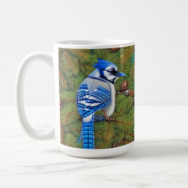 Mug Wilderness À feuillage persistant Blue Jay (Gauche)