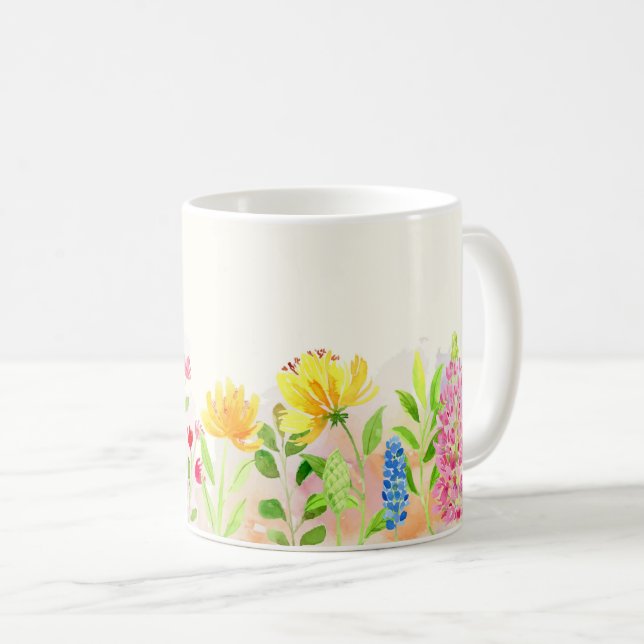 Mug Wildflowers Floral, Botanical Garden, Colorful gif (Devant droit)
