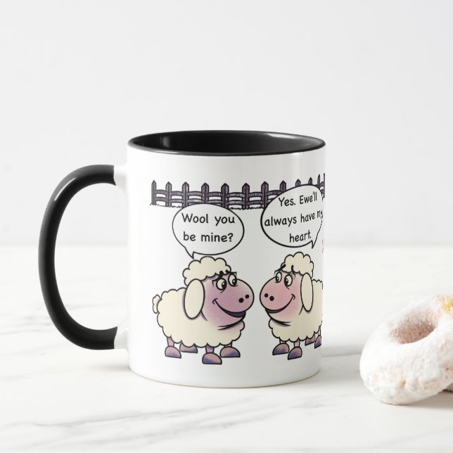 Mug Will You Be Mine pour la Saint-Valentin (Avec donut)