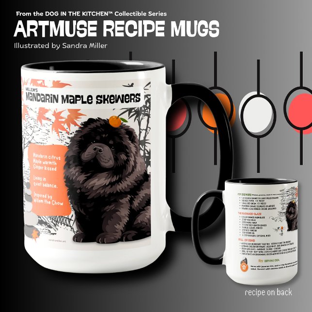 Mug WILLEM le Chow noir Art Muse Recette  (Créateur téléchargé)