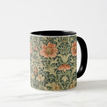 William Morris Antique Honeysuckle Motif Floral