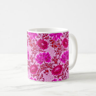 Mug William Morris Chrysanthemums, Bourgogne et rose C