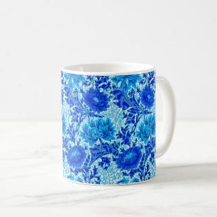 Mug William Morris Chrysanthemums Nuances de Denim Blu