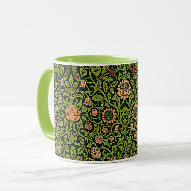 Mug William Morris - Columbine, dark green, (Devant gauche)