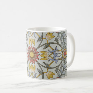 Mug William Morris Floral Circle Flower Illustration