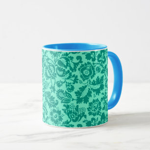 Mug William Morris Floral Damask, Turquoise et Aqua