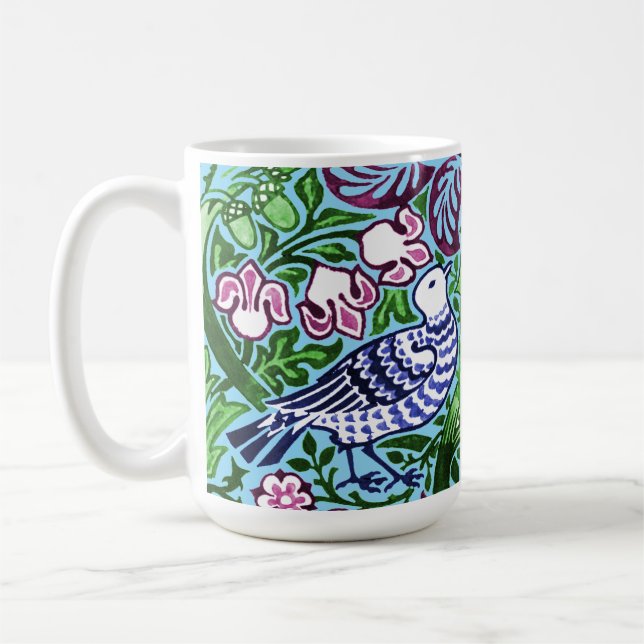 Mug William Morris Folk Art Oiseaux Fleurs Acorns (Gauche)