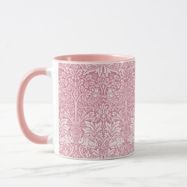 Mug William Morris Forêt de lapin Folid Rose (Gauche)