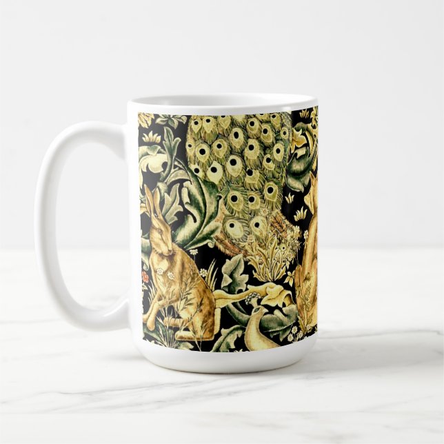Mug William Morris Forêt Tapisserie Fox Hare Peacock (Gauche)