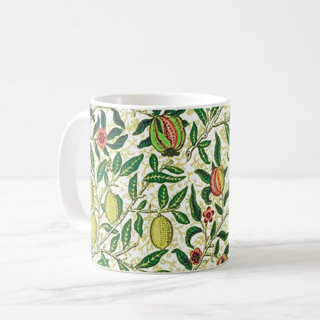 Mug William Morris Fruits exotiques, jaune citron (Devant gauche)