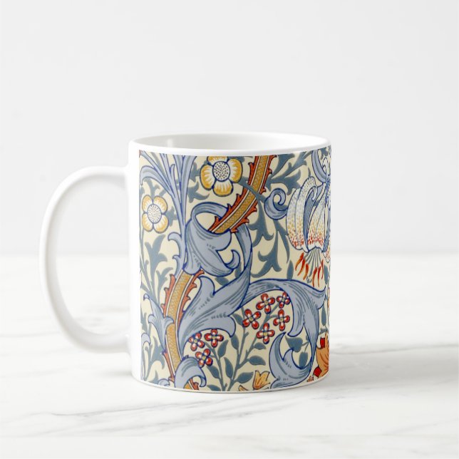 Mug William Morris Gold Lily Victorian Wallpaper (Gauche)