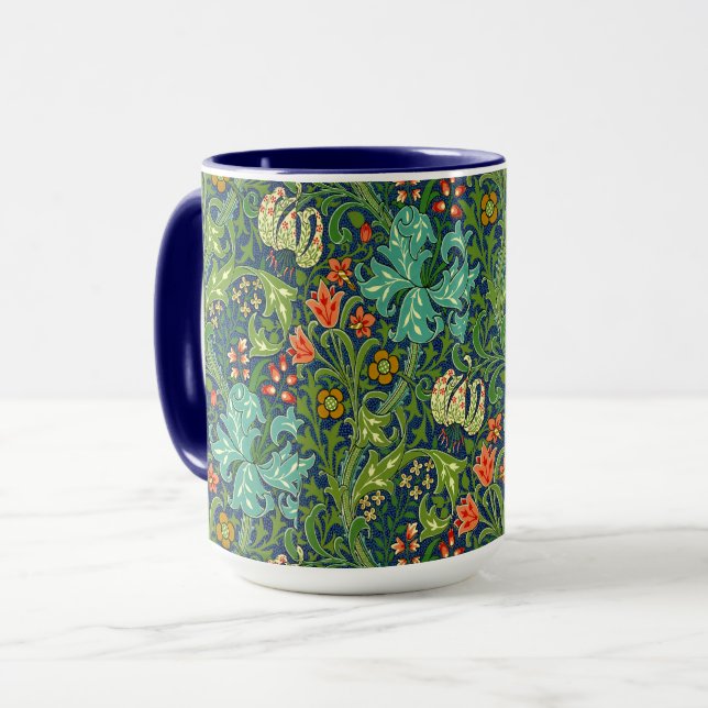 Mug William Morris Golden Lily Floral Pattern (Devant gauche)