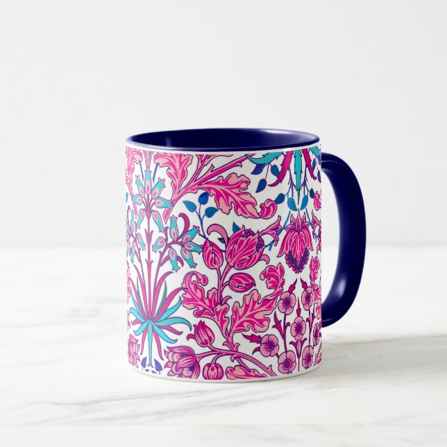 Mug William Morris Hyacinth Imprimer, rose Fuchsia (Devant droit)