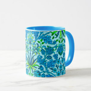 Mug William Morris Hyacinth Print, Cerulean Blue