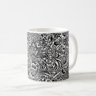 Mug William Morris Indien, blanc et noir