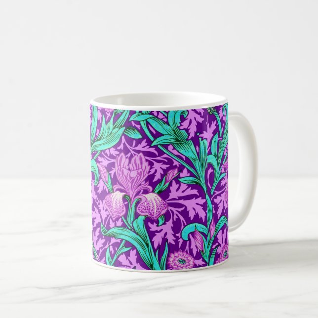 Mug William Morris Irises, Améthyste Violet (Devant droit)