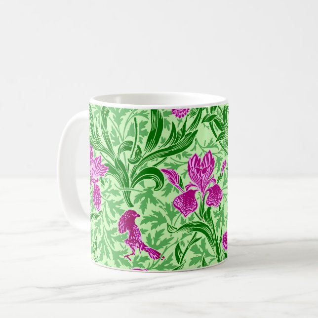 Mug William Morris Irises, Green, Magenta et Orchid (Devant gauche)