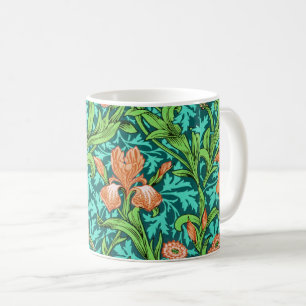 Mug William Morris Irises, Orange et Turquoise