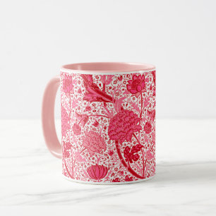 Mug William Morris Jacobean Floral, Coral rose