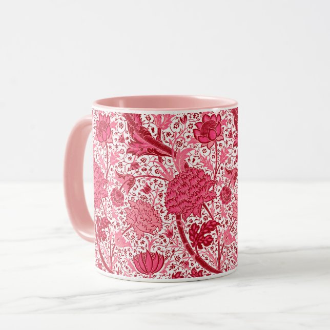 Mug William Morris Jacobean Floral, Coral rose (Devant gauche)