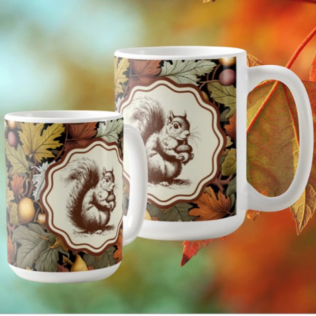 Mug William Morris L'automne laisse l'écureuil (Hot apple cider anyone? Great hostess gift!)