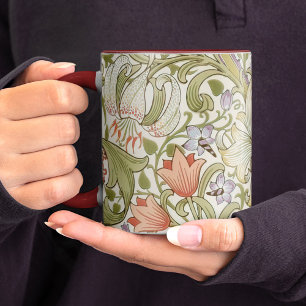 Mug William Morris Lily Art Nouveau Motif Floral Deux