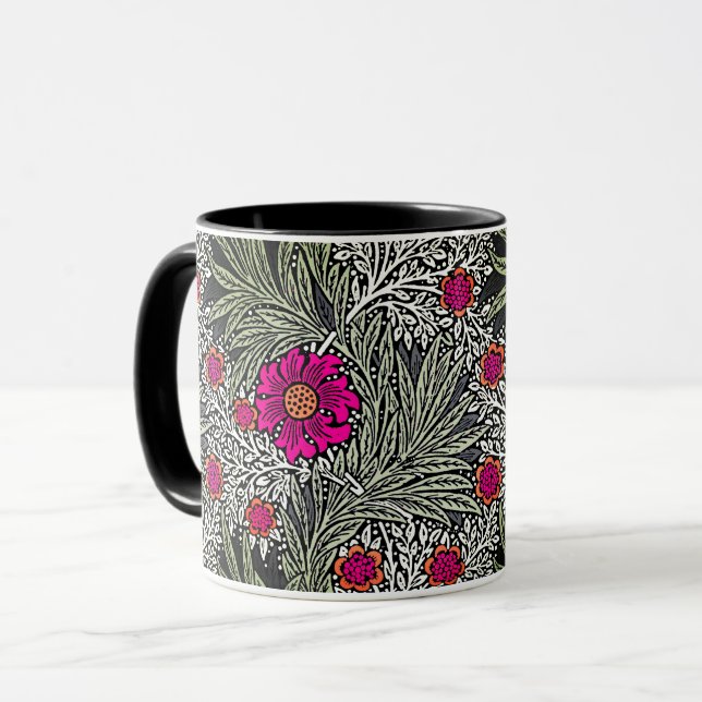 Mug William Morris Marigold, Grey / Grey et Fuchsia (Devant gauche)