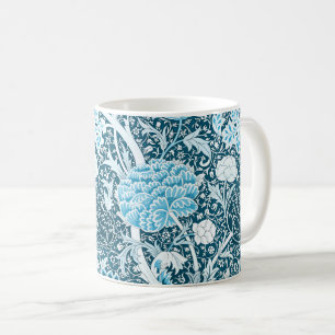 Mug William Morris motif floral bleu Préraphaélites