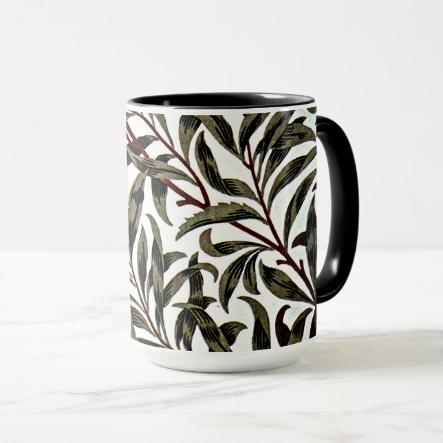 Mug William Morris motif vintage, Willow Bough (Devant droit)