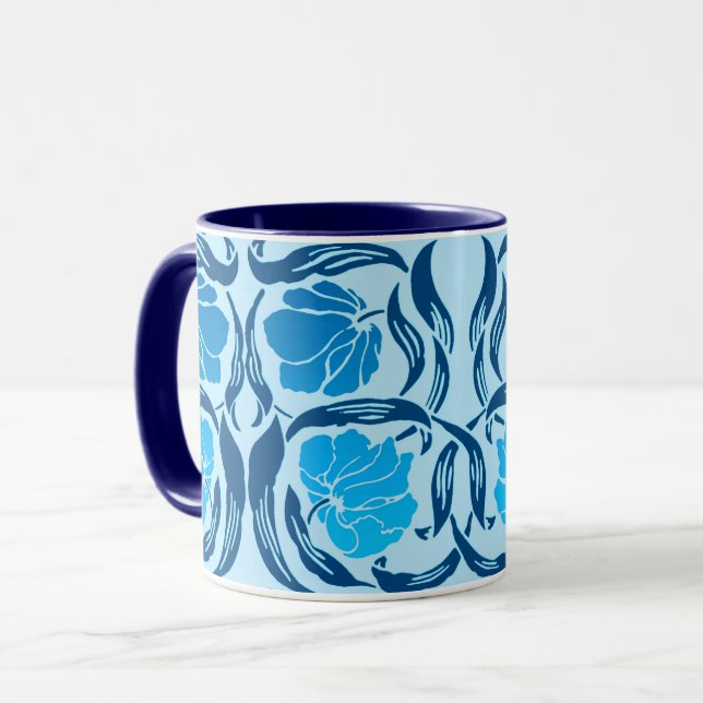 Mug William Morris Pimpernel, Denim & Bleu clair (Devant gauche)